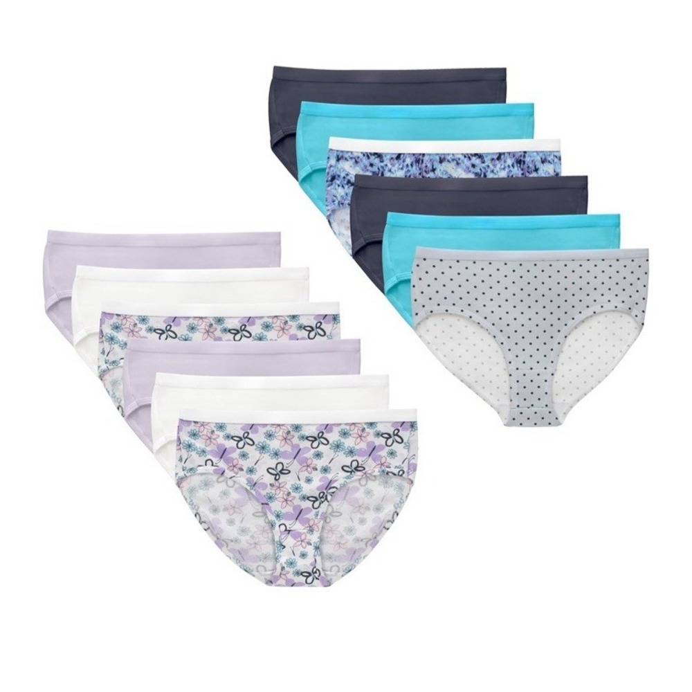 NEW Hanes‎ Girls' Cotton Stretch Underwear - Multicolor - Size 16